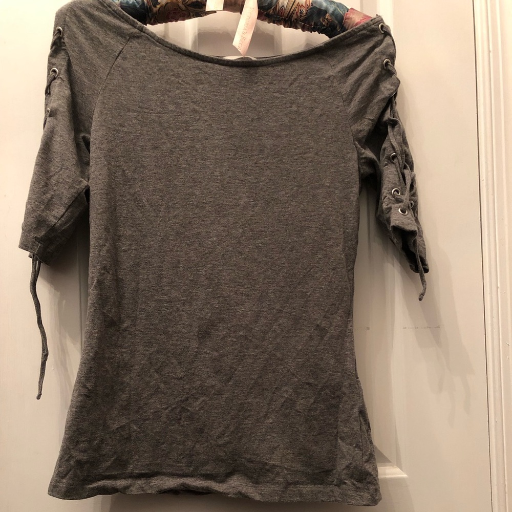 EUC Lace up Top